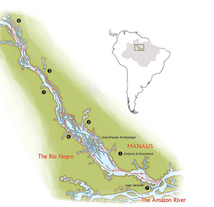 Map of the amazon river