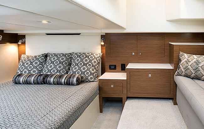 Close up of the interior of a  Cruiser Yacht 390 EC