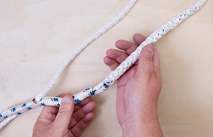 Splicing double-braided line step 9