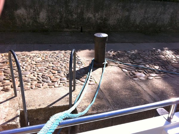Blue Rope Tied To Pole Erie Canal