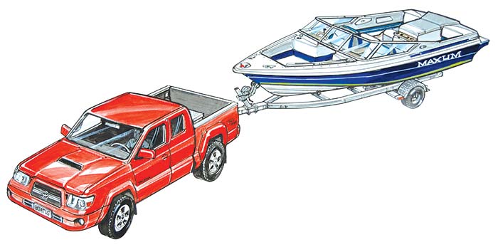 Boat and trailer illustration