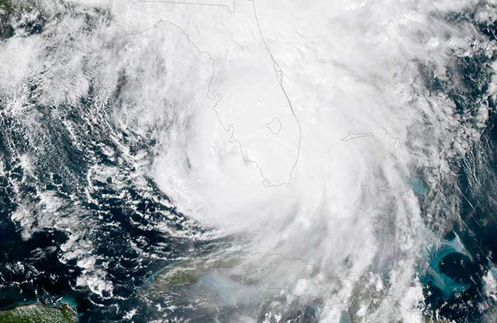 Satellite view of Hurricane Irma over Florida