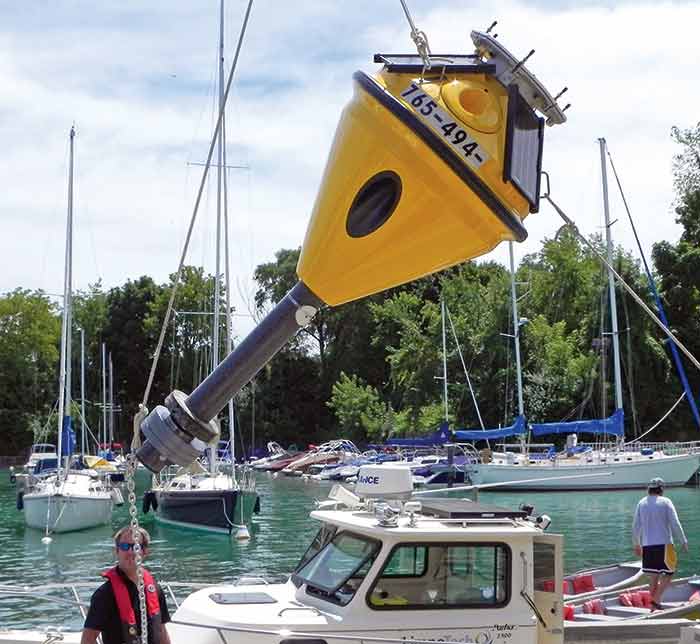 Launching a data buoy