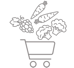 Shopping Cart With Produce Icon