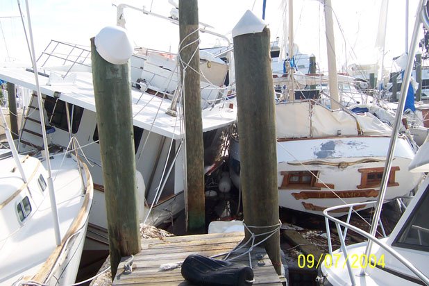 Wrecked Boats and Torn Up Dock