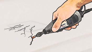 Grind Out the Cracked Surfaces with a Dremel