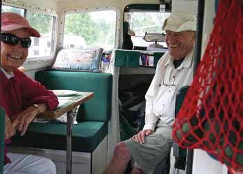 El and Bill Fiero on their 22-Foot C-Dory as an RV