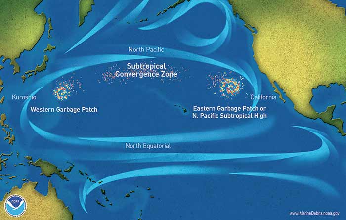 The Great Pacific Garbage Patch map