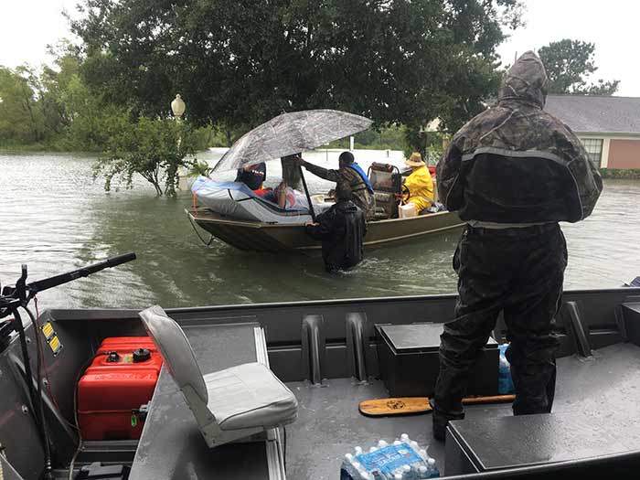 Hurricane Harvey boat rescue