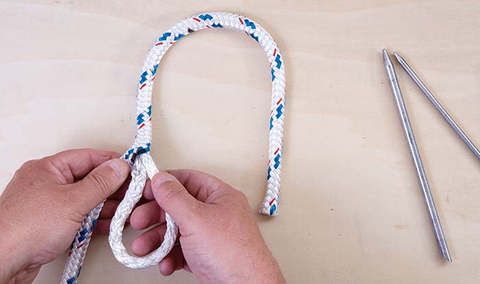 Splicing double-braided line step 3