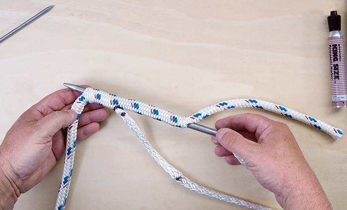 Splicing double-braided line step 5