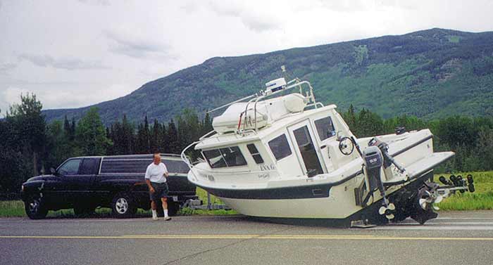Trailered boat accident