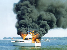Power Boat Ablaze