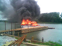 Boat Explosion Fire