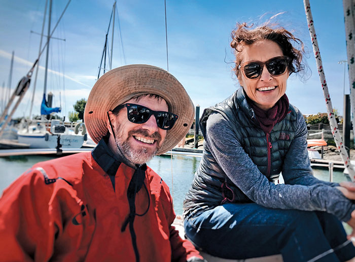 San Francisco Bay Musicians Kwame Copeland and Debrah Crooks on their Boat