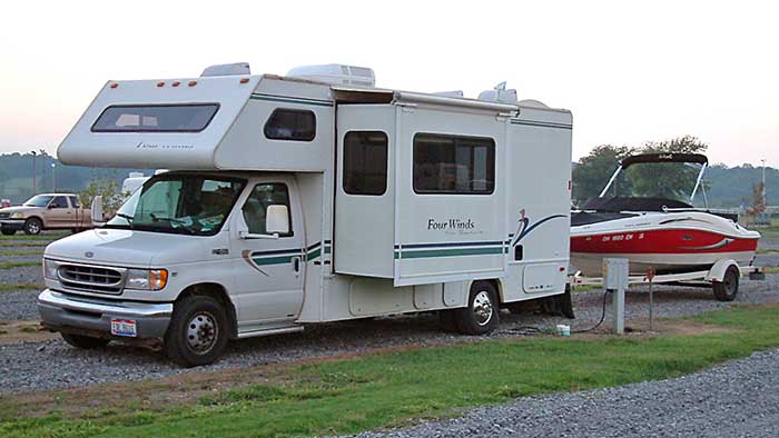 Wayne Cook motorhome and boat