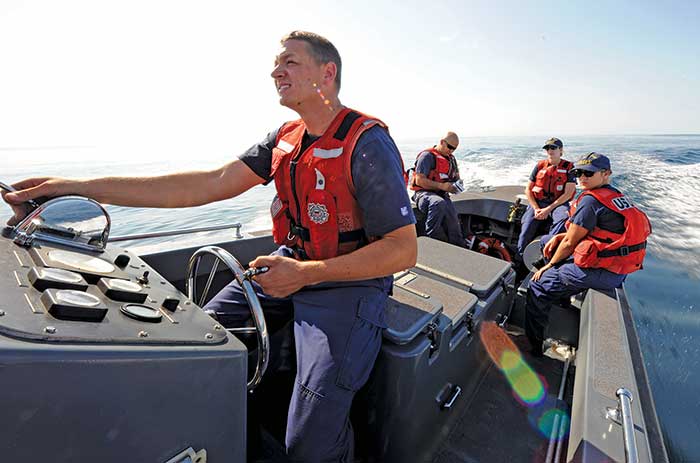 U.S. Coast Guard on a rescue mission
