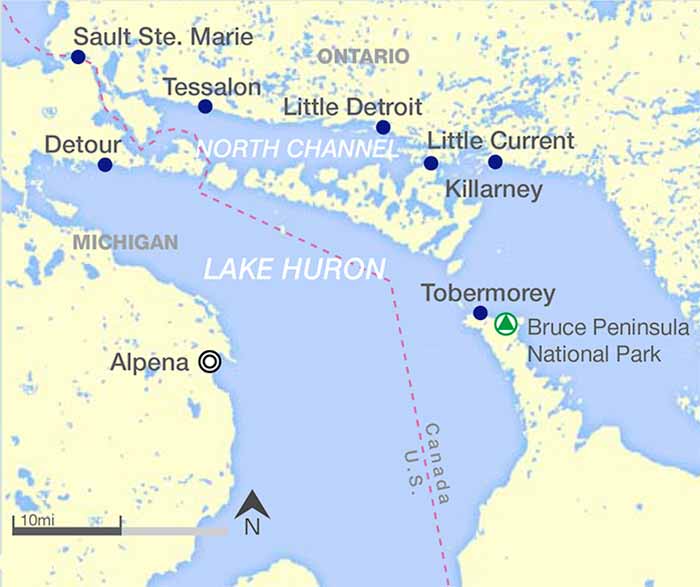 Boating On Lake Huron BoatUS   Lake Huron Map.ashx