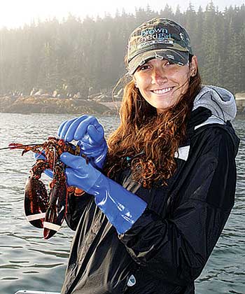 Abby Powell with lobster catch