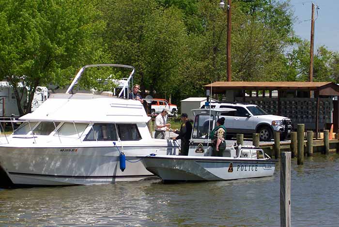 Police ticketing boater