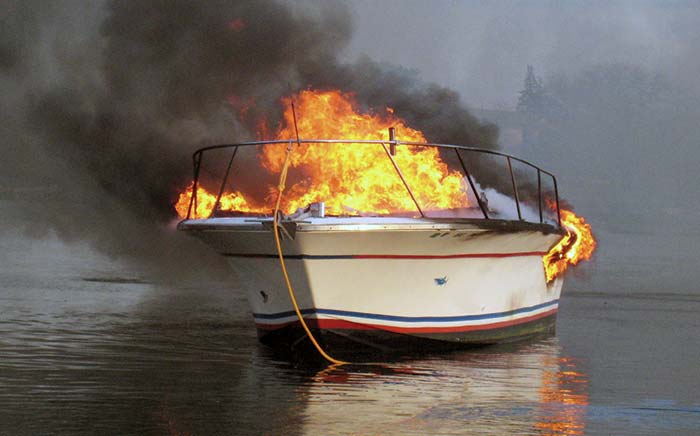 Boat fire