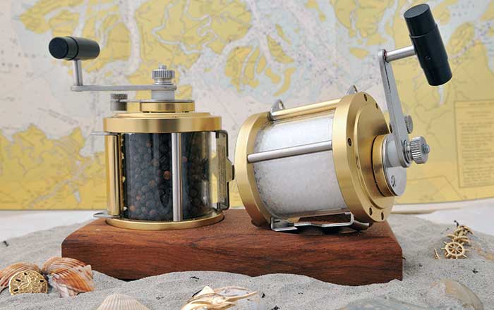 Nautically-themed salt and pepper mill