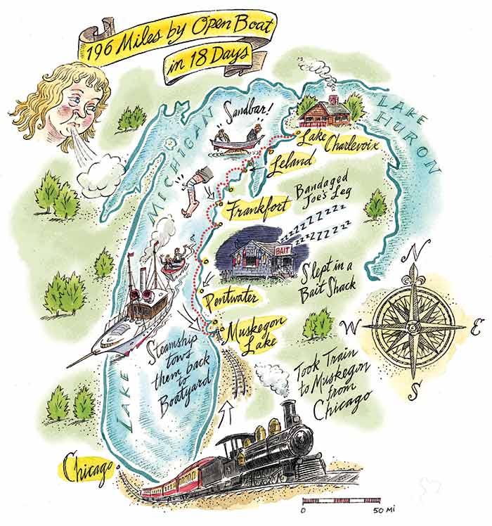 Boat journey map