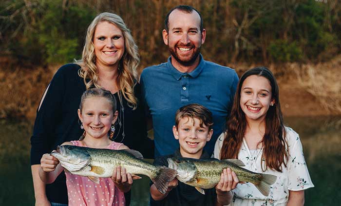 Otto Defoe and family with their catch
