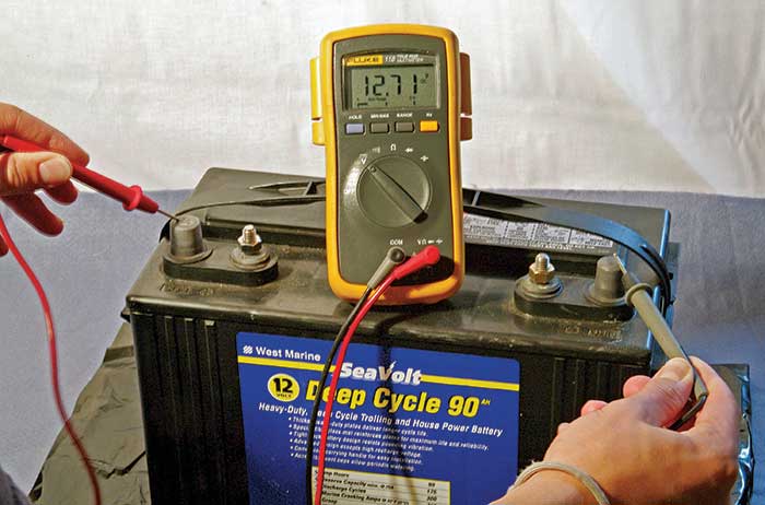 Testing battery voltage