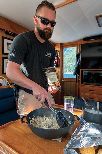 Capt. Jordan Pemberton cooking