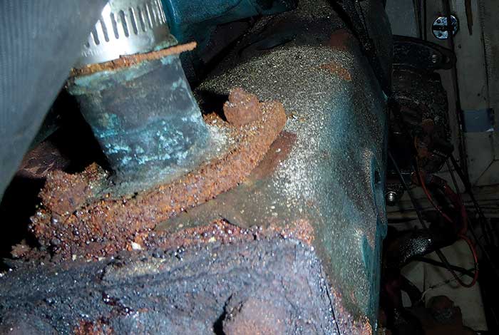 Corroded manifold and riser
