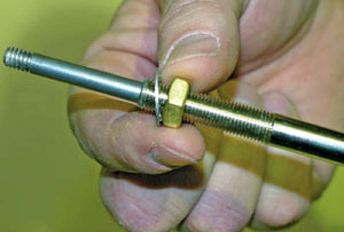 Installing brass nut