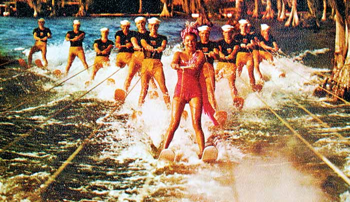 Esther Williams and the boys waterskiing