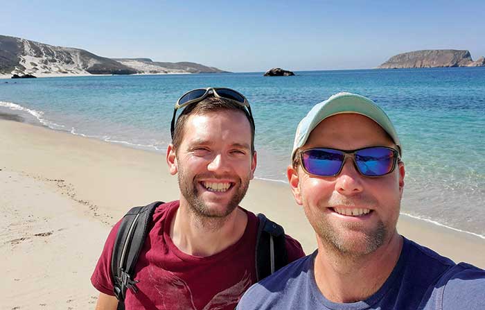 Tom and Petr explore Forney’s Cove on the remote San Miguel ­Island