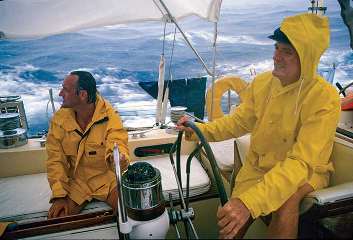 William F. Buckley and his son Christopher out for a daysail