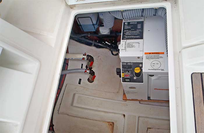 Boat generator access below helm
