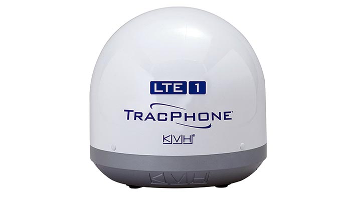 Product photo: TracPhone LTE-1 includes satellite, cellular, Wi-Fi, modem, and GPS into one dome