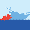 Boat carbon monoxide illustration