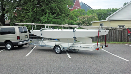 Boat in parking lot